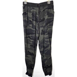 Splendid Women Jogger Pants Small Green Camouflage Soft Pull On Drawstring Waist